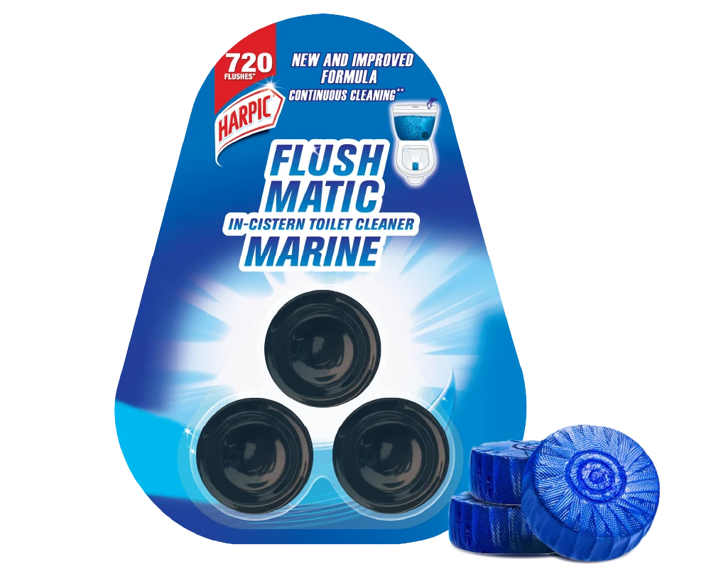 Harpic Flush Matic Marine In Cistern Toilet Cleaner 3X50gm