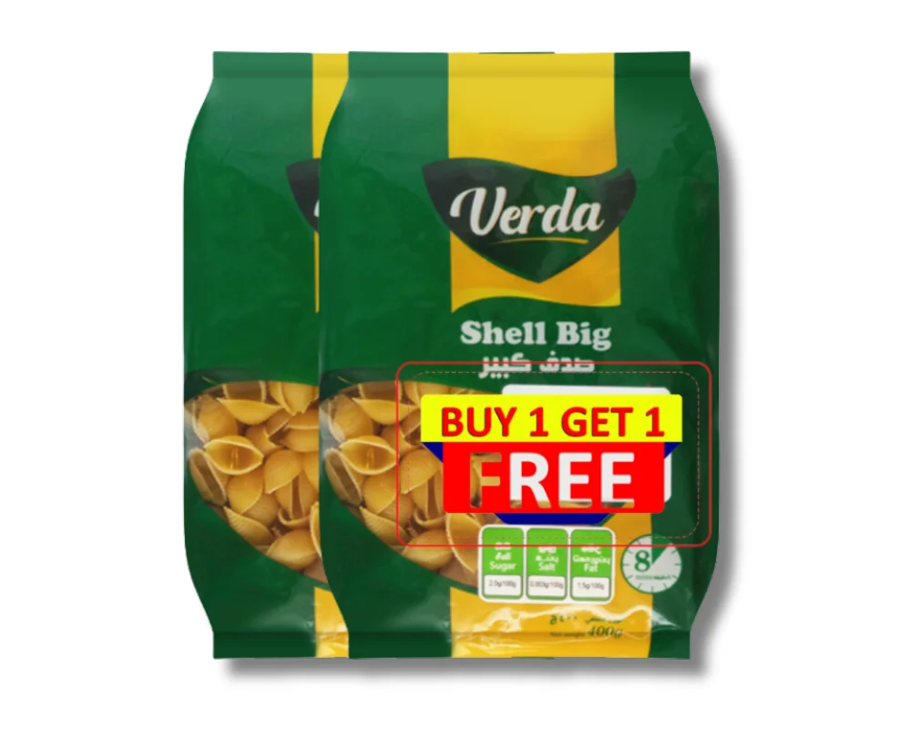 Verda Shell Big Pasta 400gm (Buy1 Get1 Free )