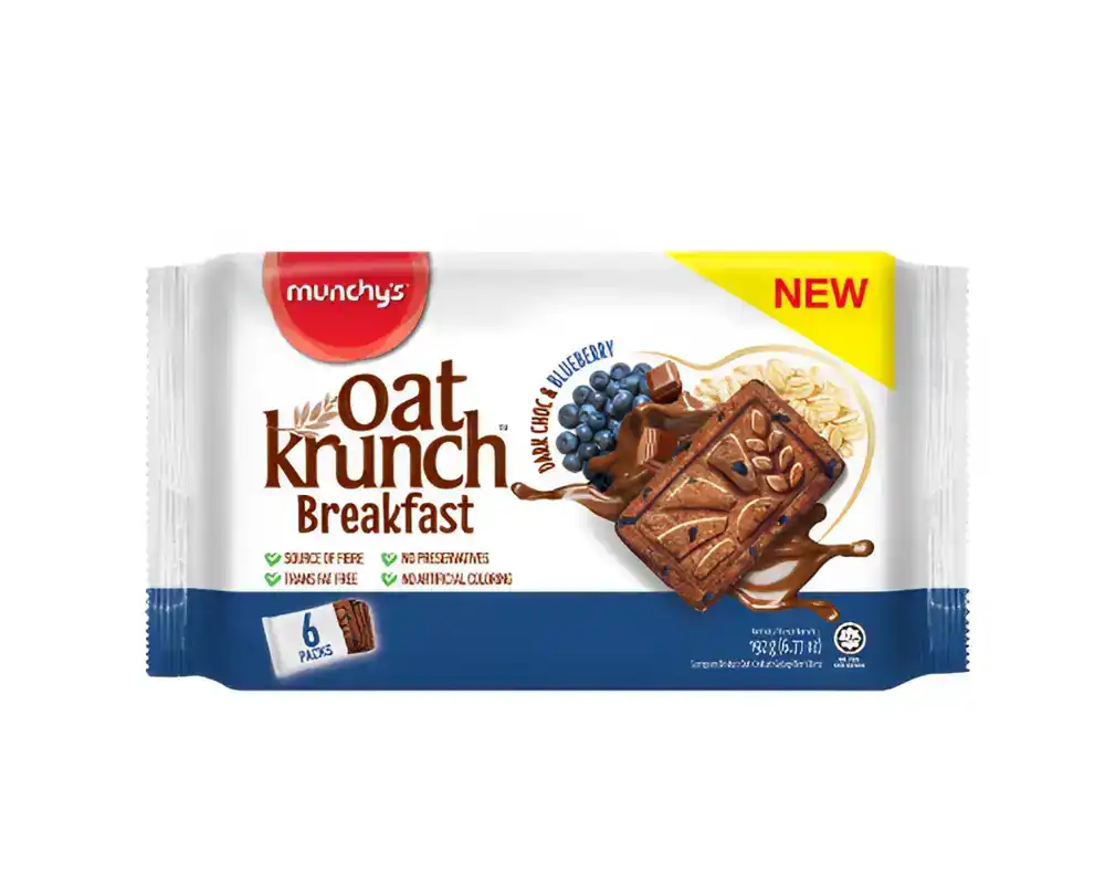 Munchys Oat Krunch Breakfast Dark Choc & Blueberry 192gm